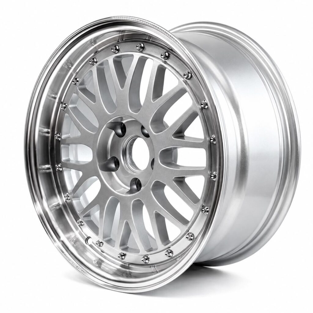 Maxilite Le Mans Style 8,5x17 ET30 Silber Glanzgedreht für BMW Z3 E36 E46 & Mercedes W201 W124 W210 W211
