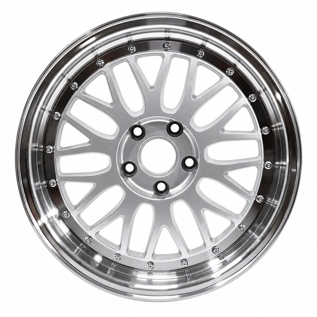 Maxilite Le Mans Style 8,5x17 ET30 Silber Glanzgedreht für BMW Z3 E36 E46 & Mercedes W201 W124 W210 W211